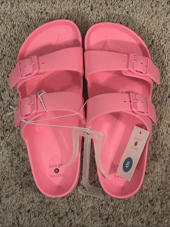 Shade & Shore Shoes - Shade & Shore Bubblegum Pink Double-Strap Buckle Slides